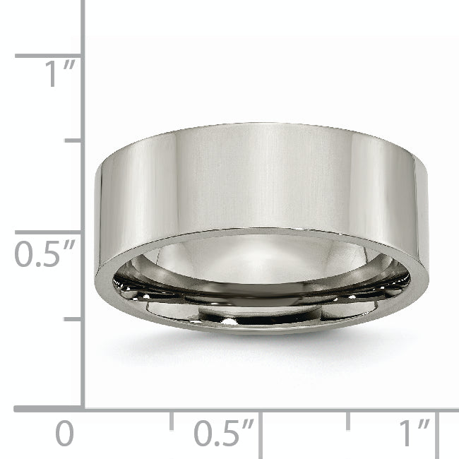 Titanium Polished 8mm Flat Band