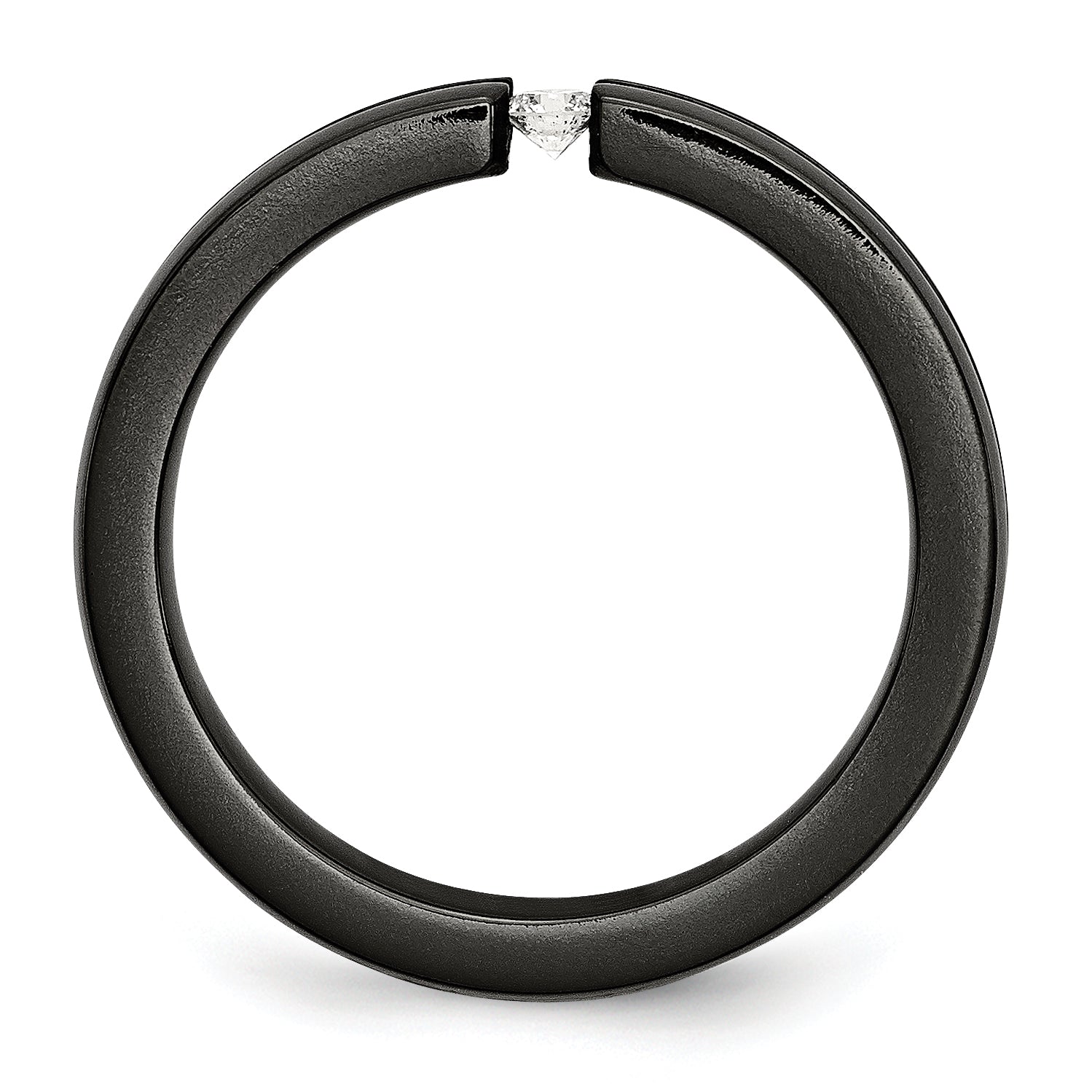 Titanium Black Ti Multi-colored Anodized With3mm .10ct dia. 4mm Band