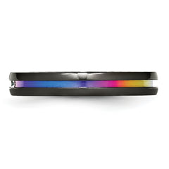 Titanium Black Ti Multi-colored Anodized With3mm .10ct dia. 4mm Band