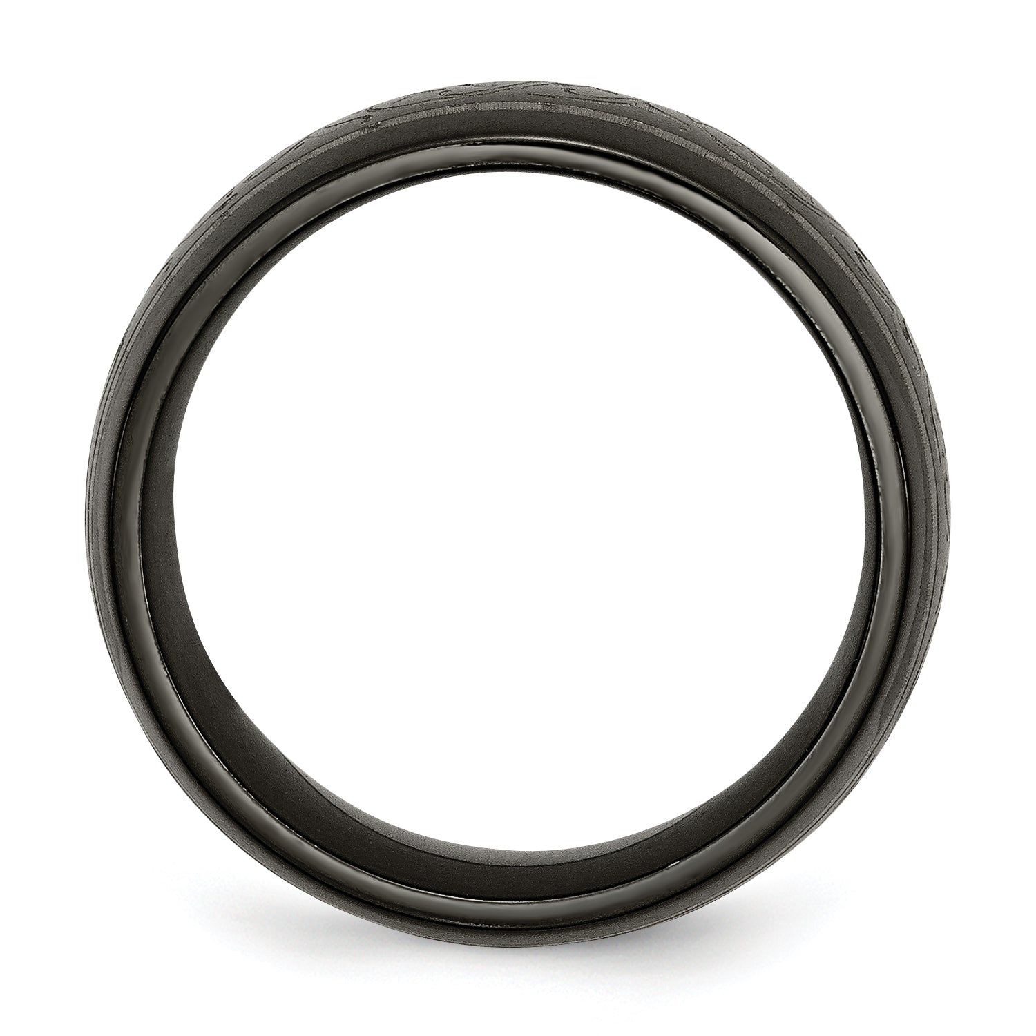 Titanium Black Ti Domed Lasered Pattern 10mm Band