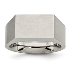 Titanium Brushed and Polished Signet Ring