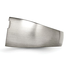 Titanium Grey Ti Brushed/Polished Blue Annodized Stripe Ring