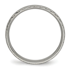 Titanium Crisscross Wedding Band with Polished Finish Unisex 5mm