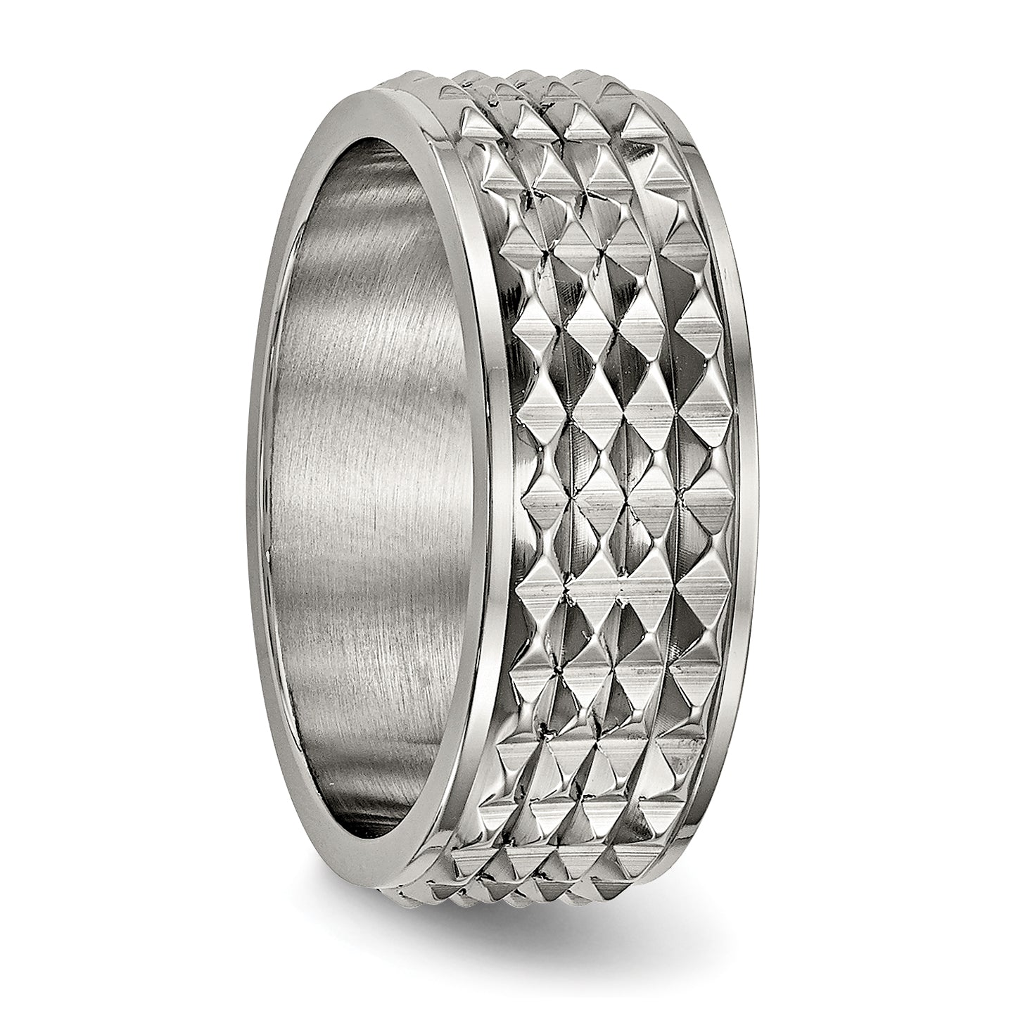 Titanium Polished 8mm Unisex Wedding Band with Gift Pouch