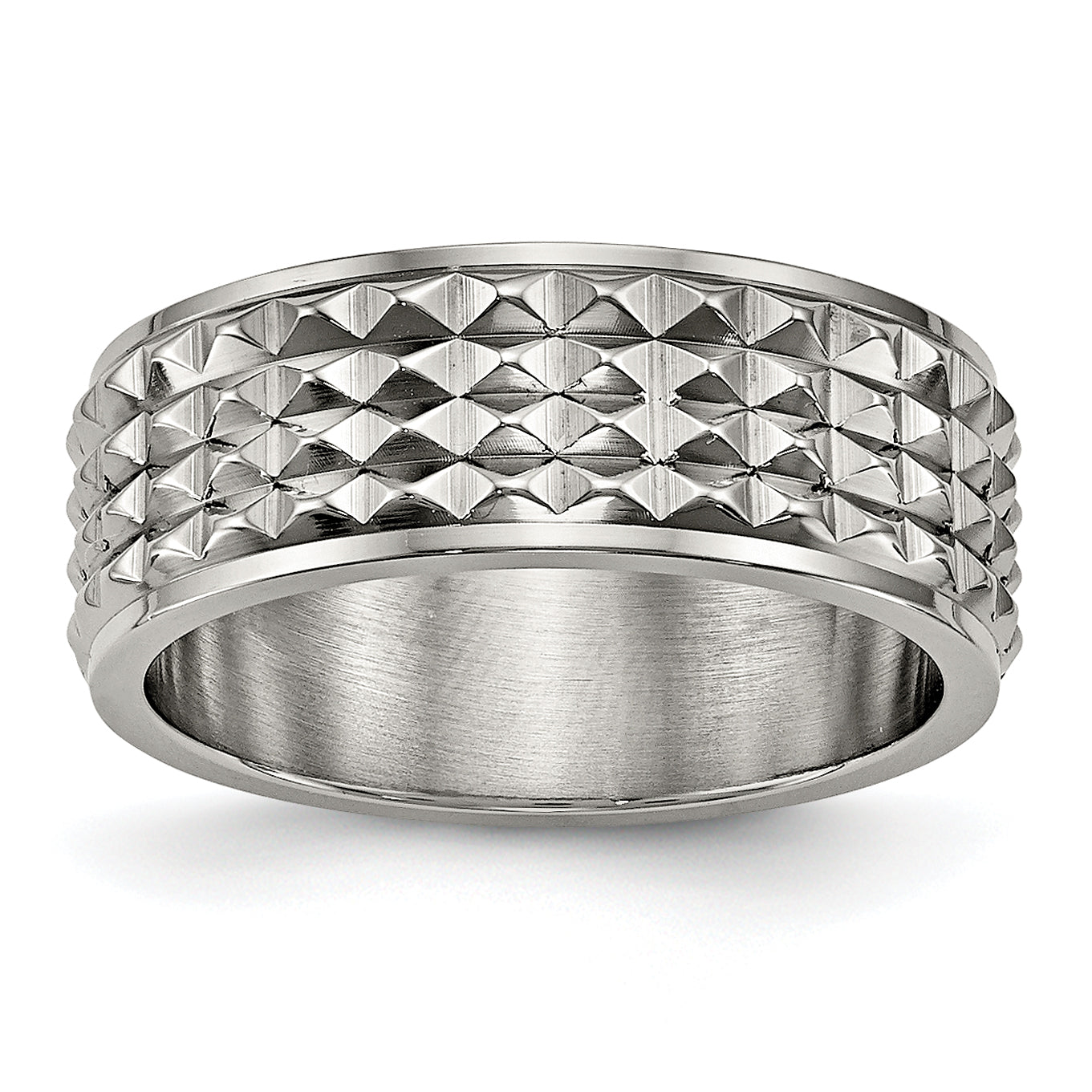 Titanium Polished 8mm Studded Band