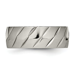 Titanium Polished 8mm Unisex Wedding Band by Sophia Jewelers