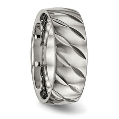 Titanium Polished 8mm Unisex Wedding Band by Sophia Jewelers