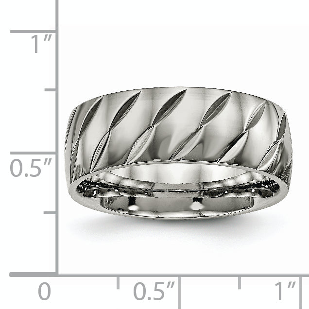 Titanium Polished 8mm Unisex Wedding Band by Sophia Jewelers