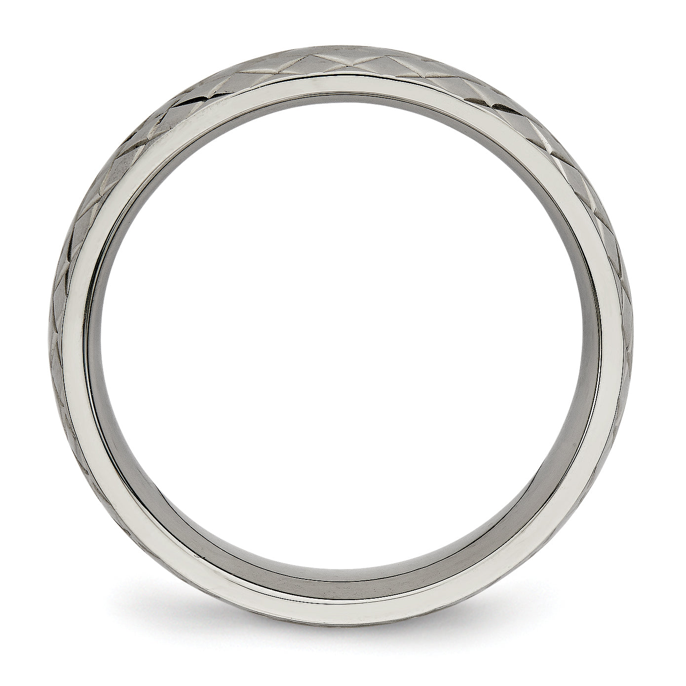 Titanium 6mm Unisex Wedding Band with Polished Textured Finish