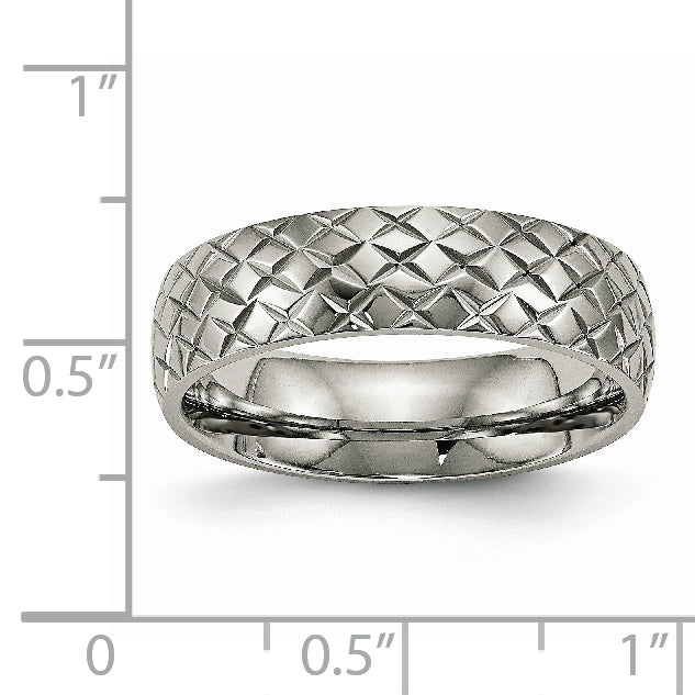 Titanium 6mm Unisex Wedding Band with Polished Textured Finish