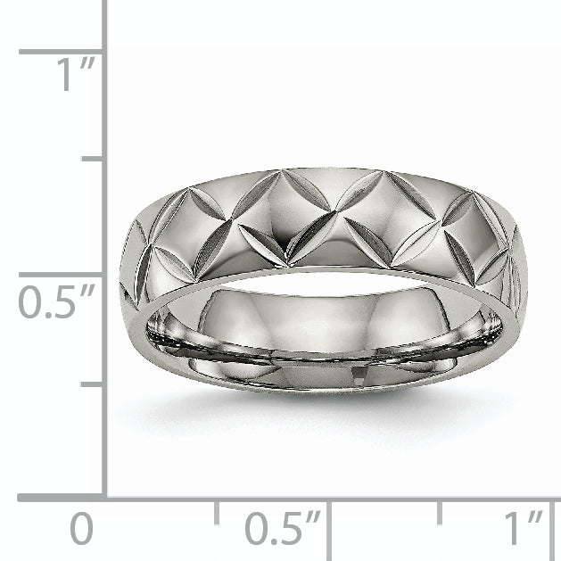 Titanium Polished Unisex 6mm Wedding Band by Sophia Jewelers