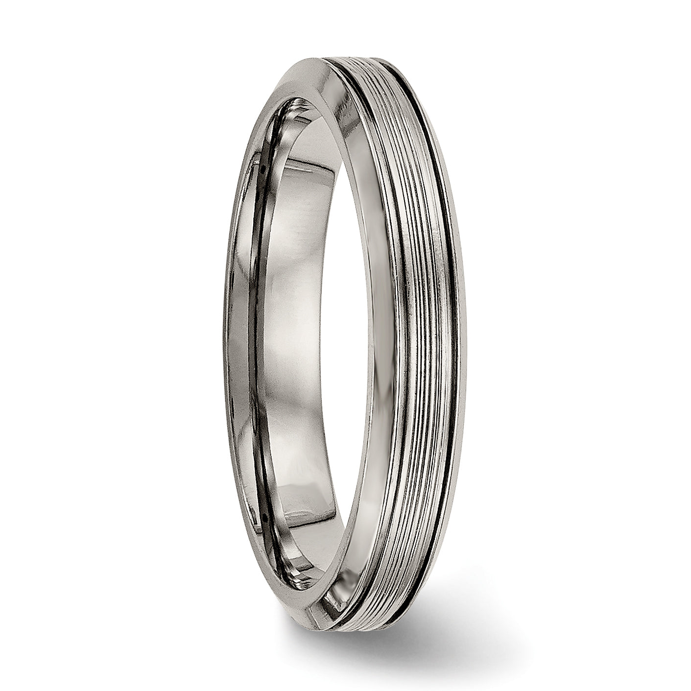 Sophia Jewelers Titanium Grooved Unisex Comfort Wedding Band