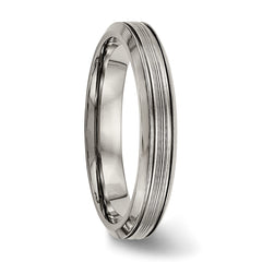 Titanium Polished 3.75mm Grooved Comfort Fit Band