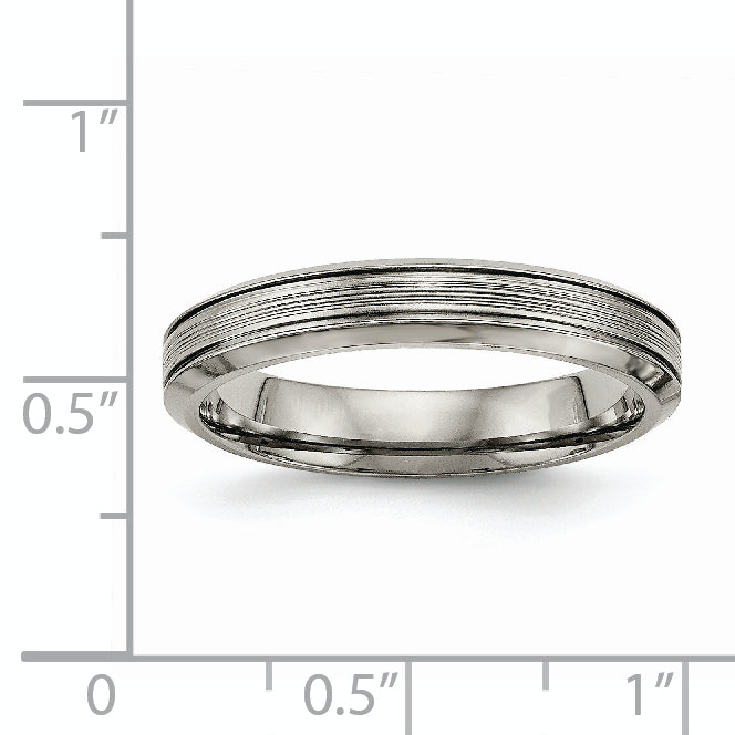 Sophia Jewelers Titanium Grooved Unisex Comfort Wedding Band