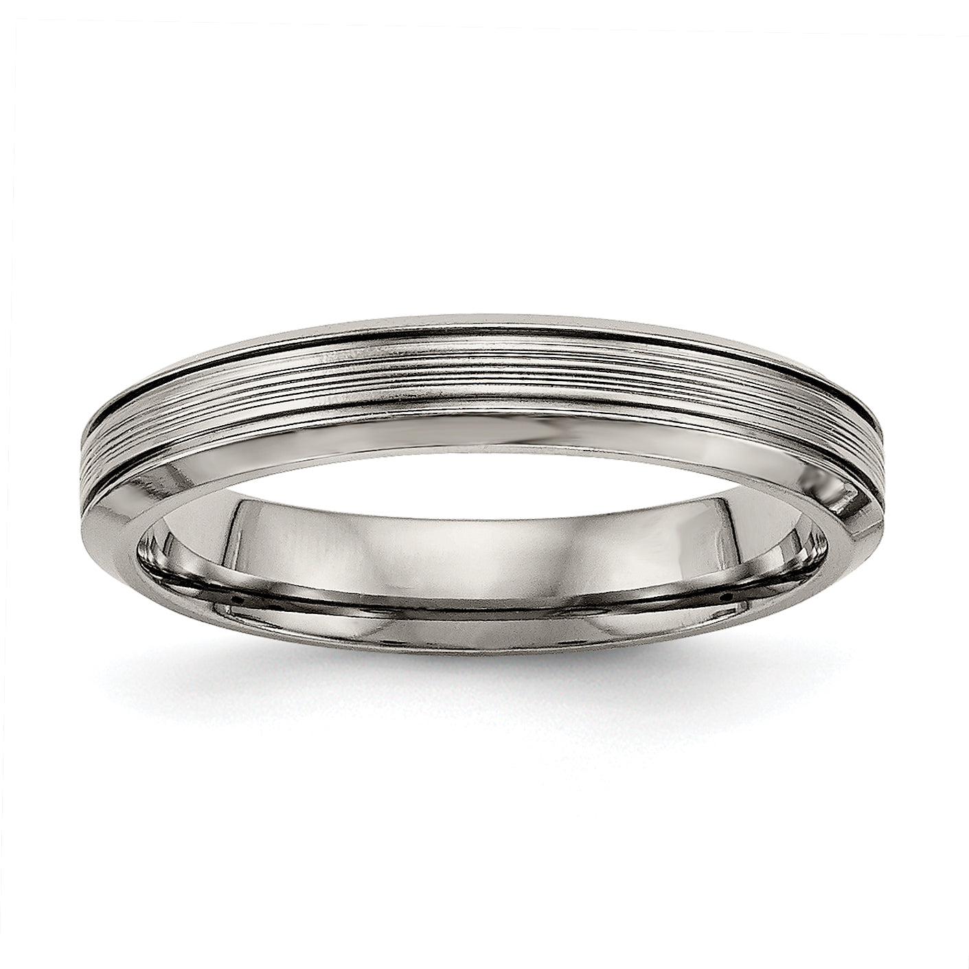 Titanium Polished 3.75mm Grooved Comfort Fit Band