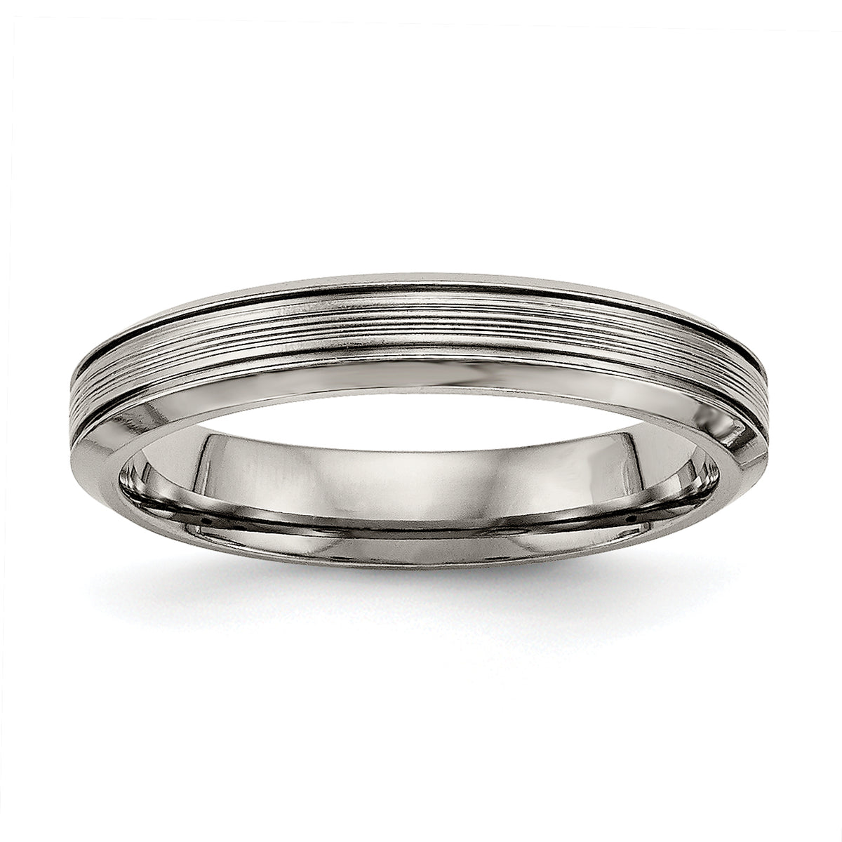 Titanium Polished 3.75mm Grooved Comfort Fit Band