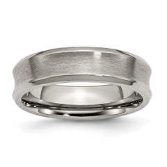 Titanium Brushed and Polished Concave 6mm Beveled Edge Band