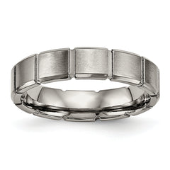 Titanium Brushed and Polished 5mm Grooved Band