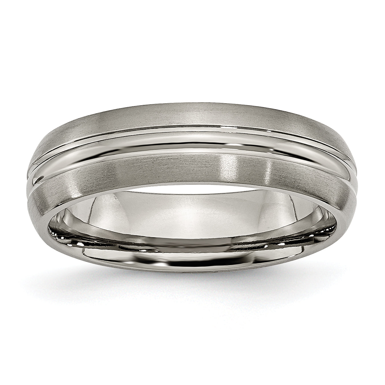 Titanium Brushed Center 6mm Grooved Band