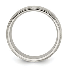 Titanium Brushed and Polished Textured Edge 7mm Band