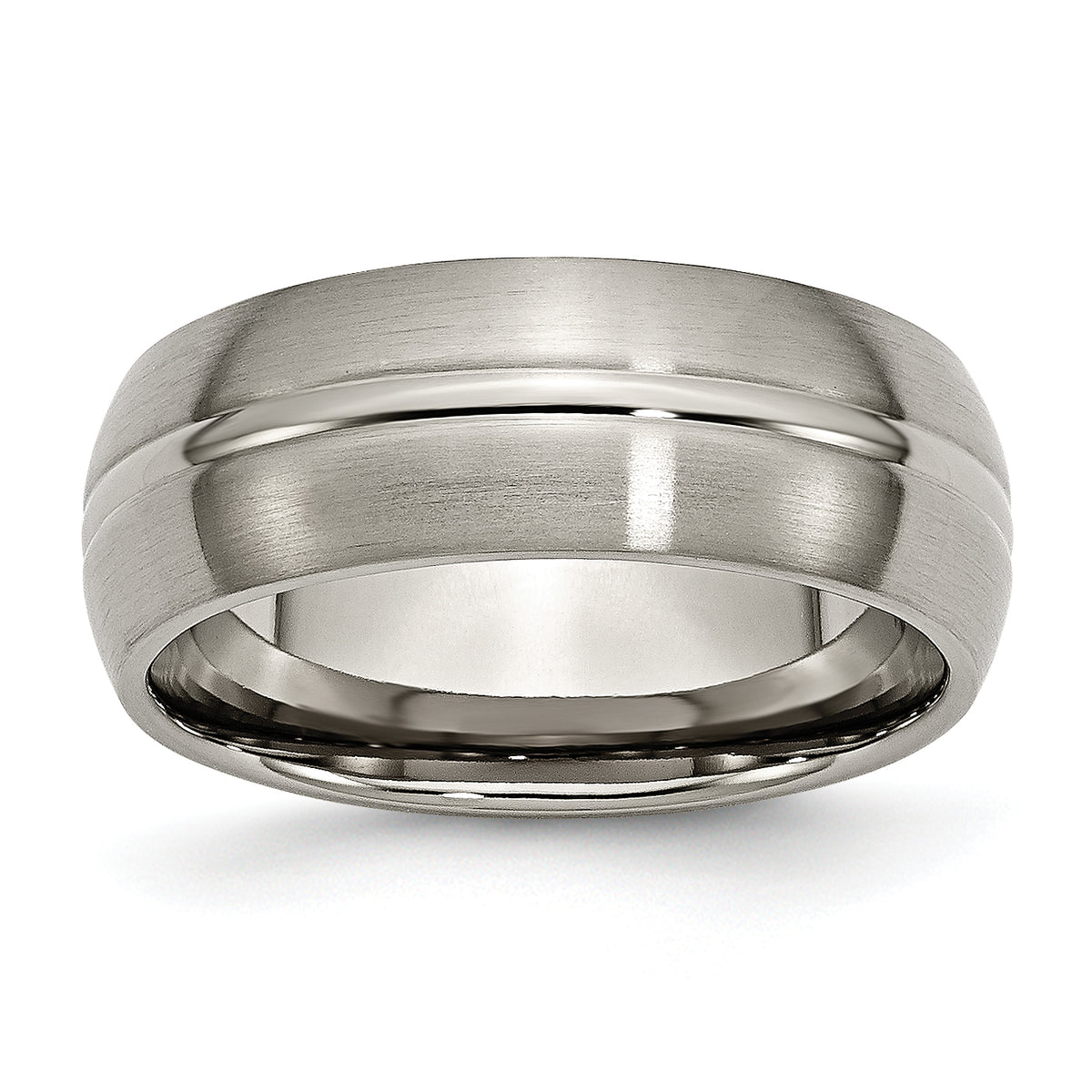 Titanium Brushed Center 8mm Grooved Band