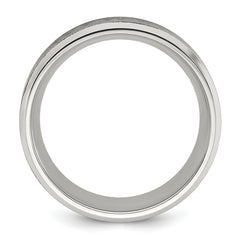 Titanium with Brushed Center Laser Design Mountains 8mm Band