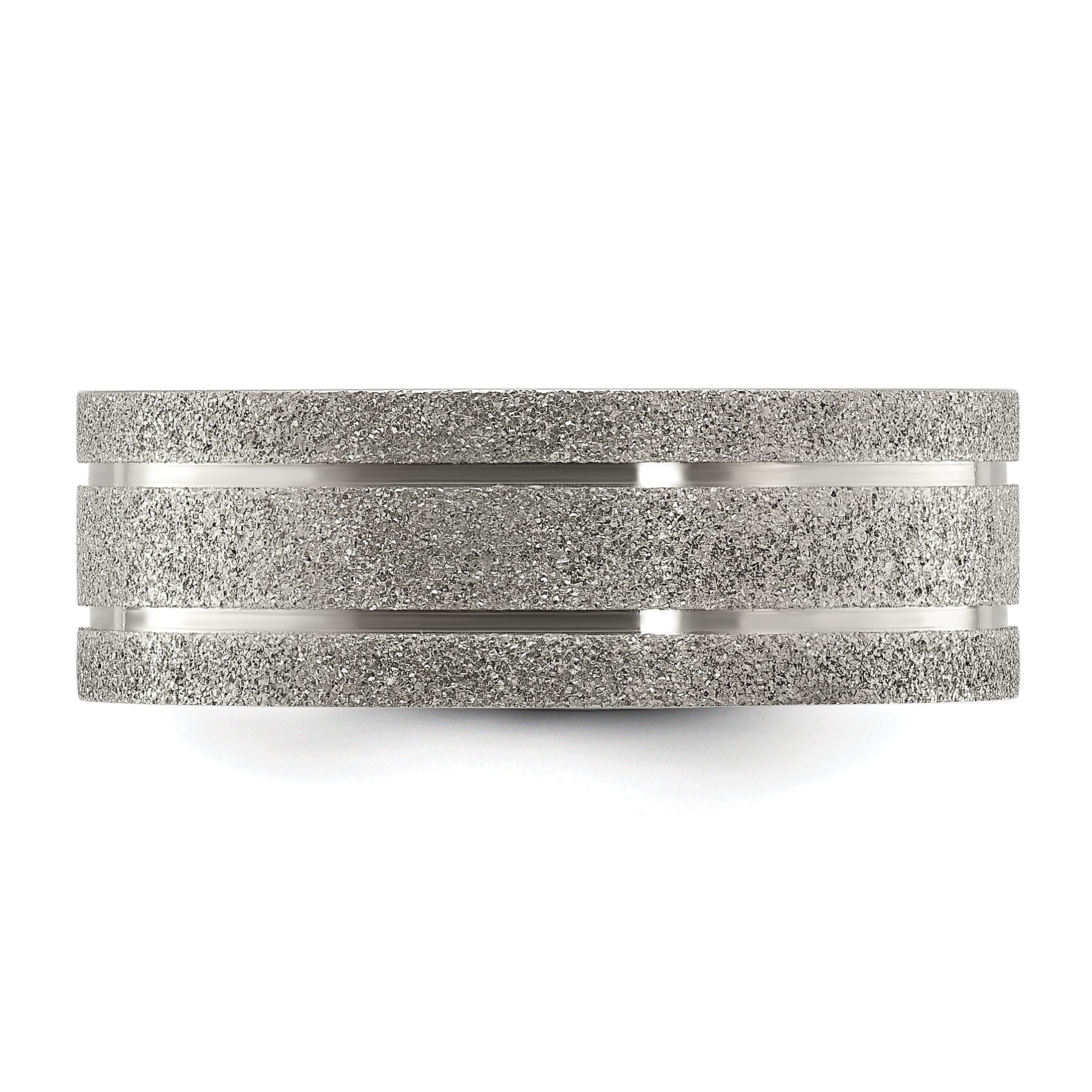 Titanium Polished Laser-cut Grooved 8mm Band