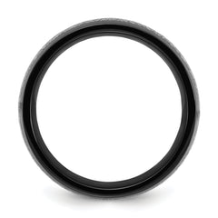 Titanium Polished Black IP-plated with Imitation Meteorite Inlay 8mm Band