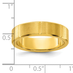 Titanium Polished Yellow IP-plated Grooved 6mm Band