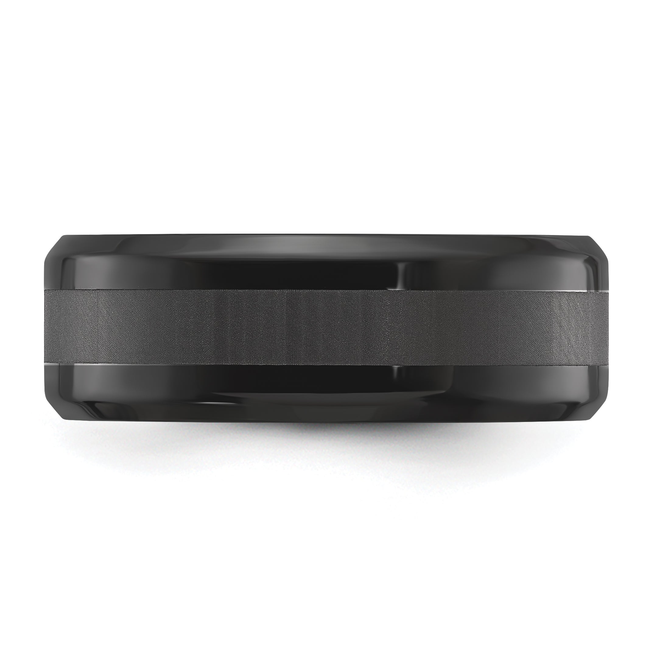 Titanium Polished Black IP-plated Brushed Center 8mm Band