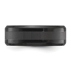 Titanium Polished Black IP-plated Brushed Center 8mm Band