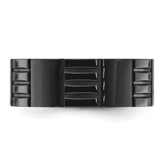 Titanium Polished Black IP-plated Grooved 8mm Band