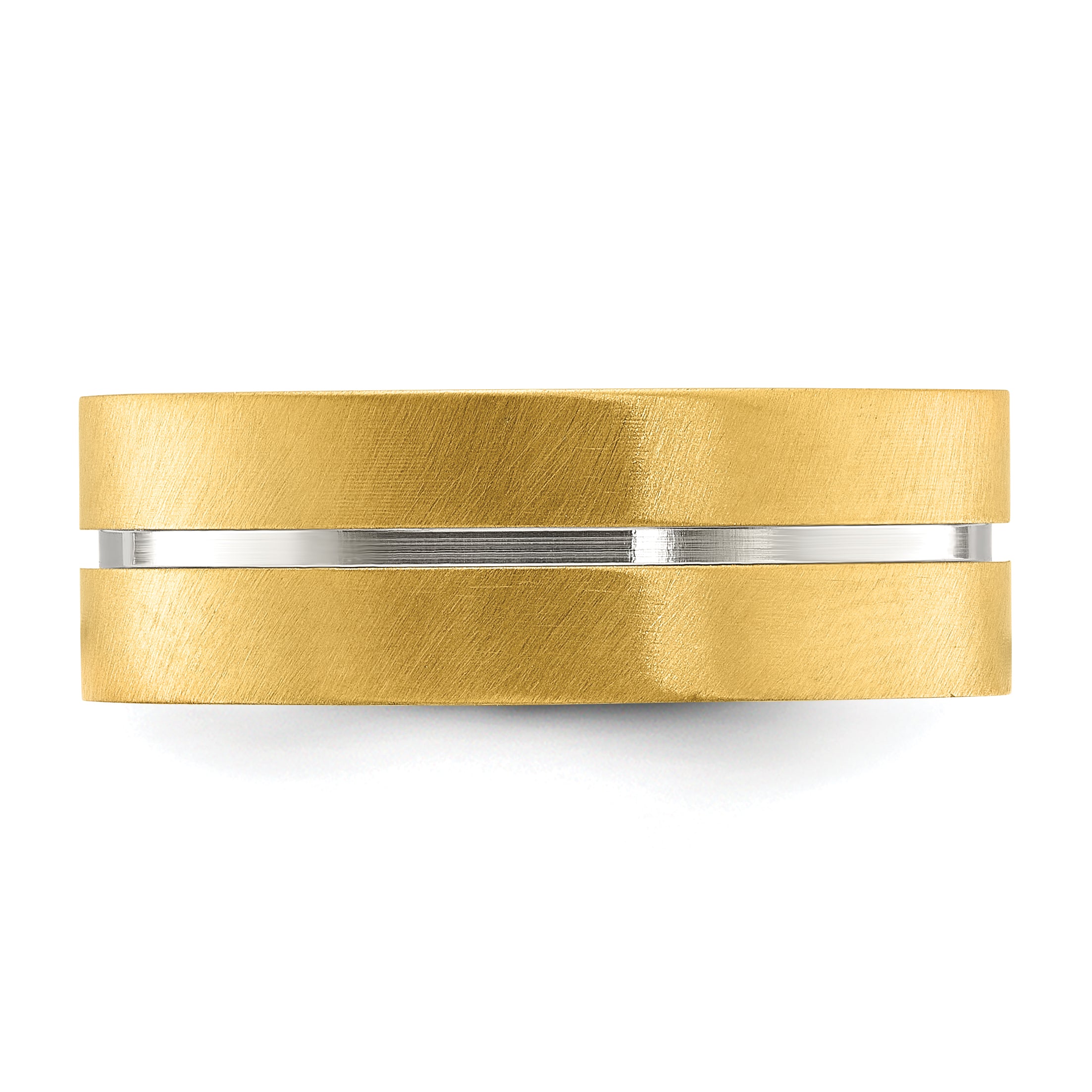 Titanium Brushed and Polished Yellow IP-plated 8mm Band