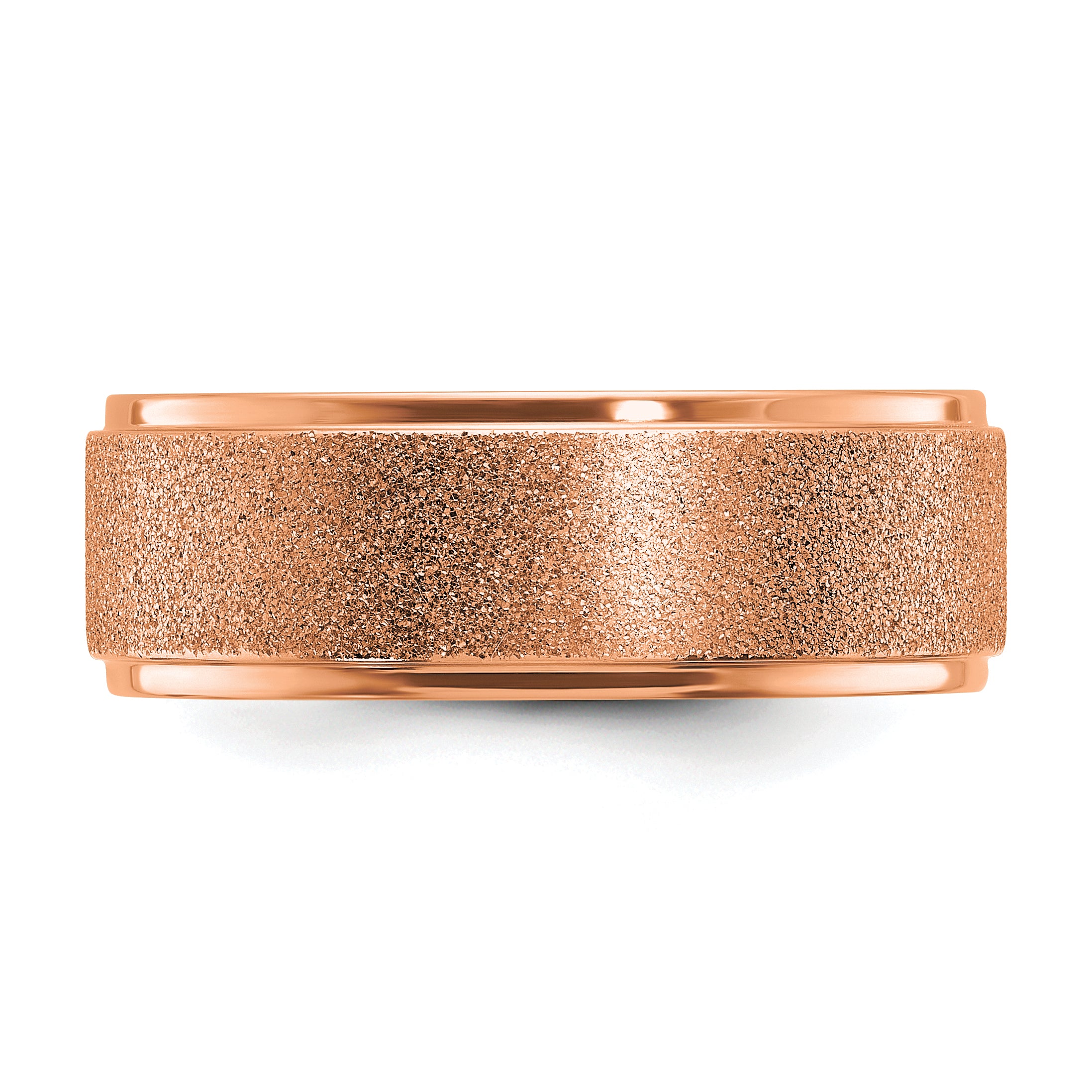 Titanium Polished Laser-cut Center Rose IP-plated 8mm Band