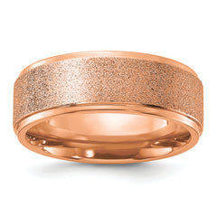 Titanium Polished Laser-cut Center Rose IP-plated 8mm Band