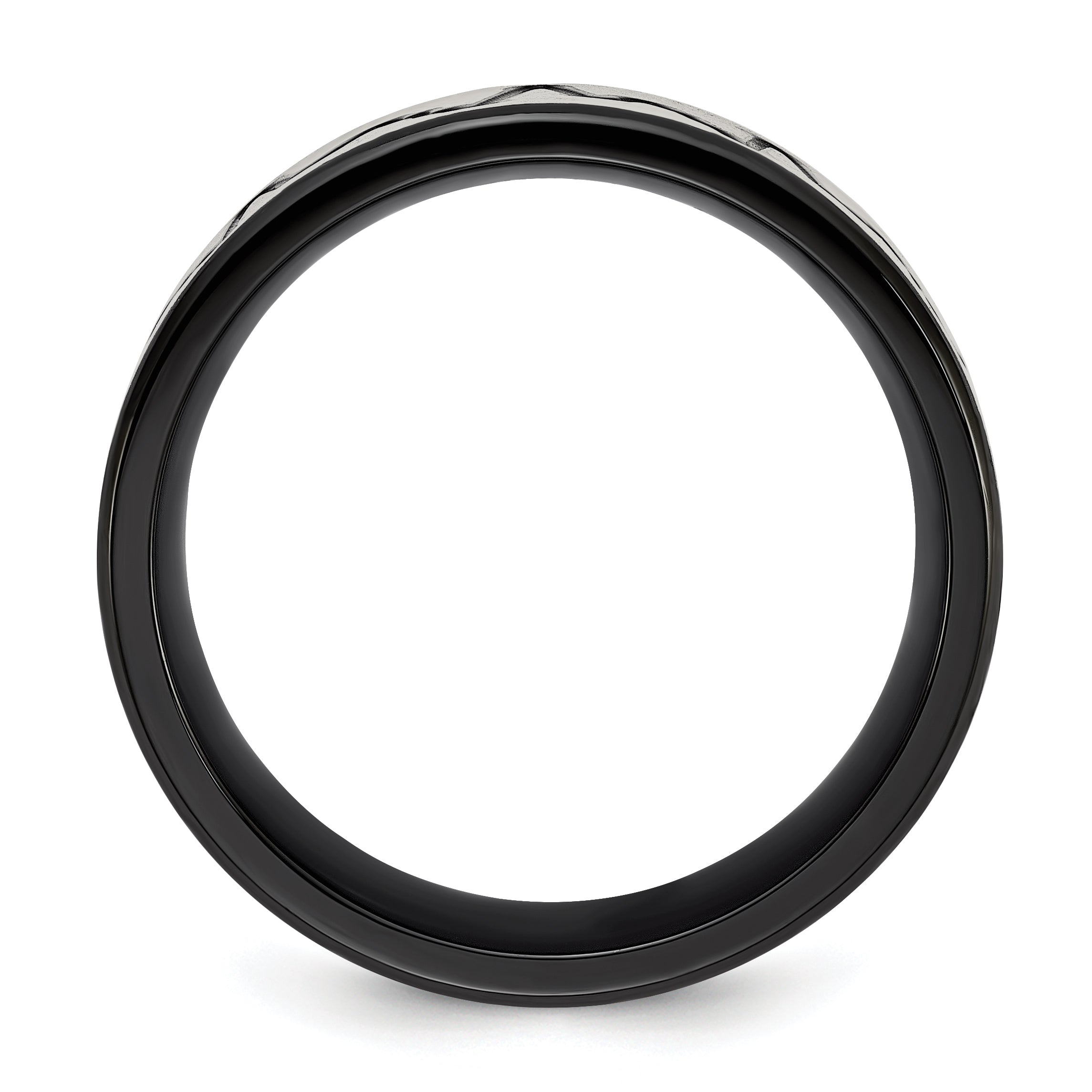 Titanium Brushed Black IP-plated Heartbeat 8mm Band