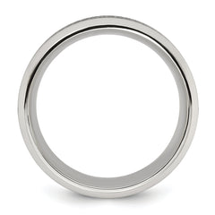 Titanium Polished Black IP-plated Textured Center 8mm Band