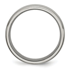 Titanium Polished 8mm Grooved Band