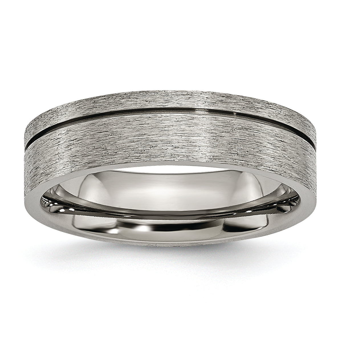 Titanium Grooved 6mm Brushed Band