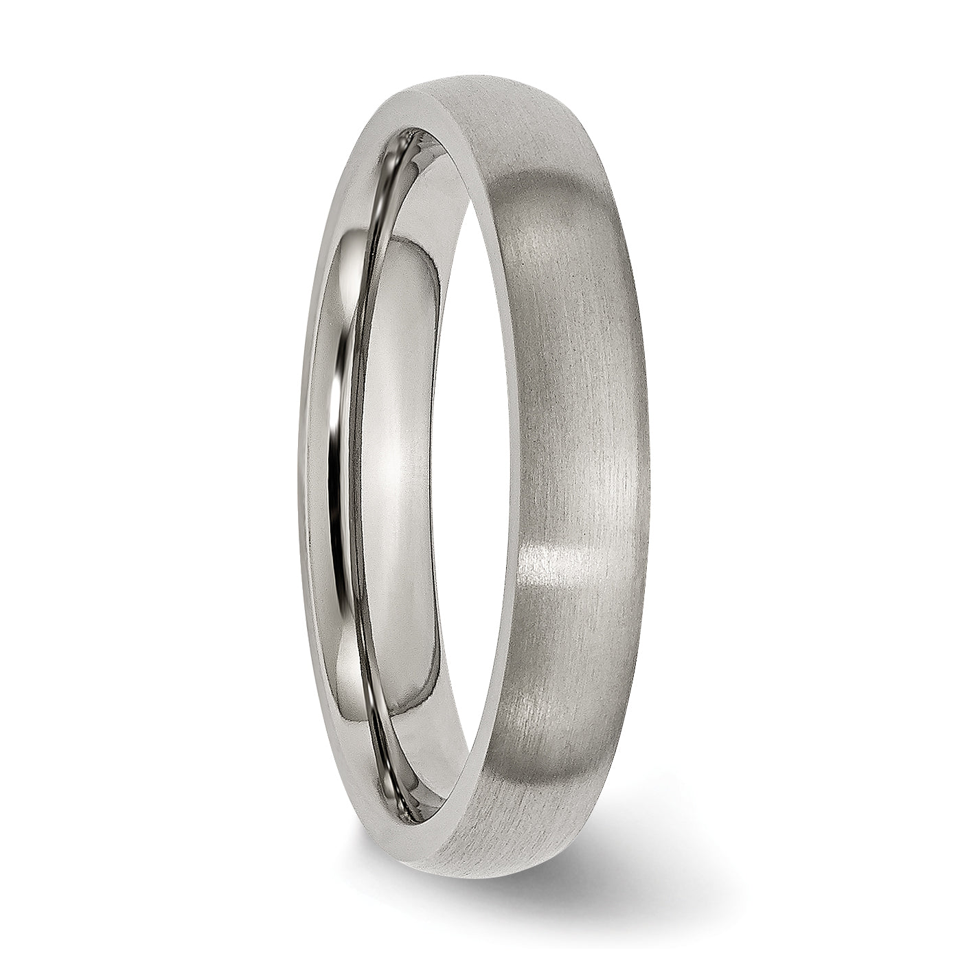 Titanium Brushed Unisex Wedding Band with Comfort Fit and Engravable