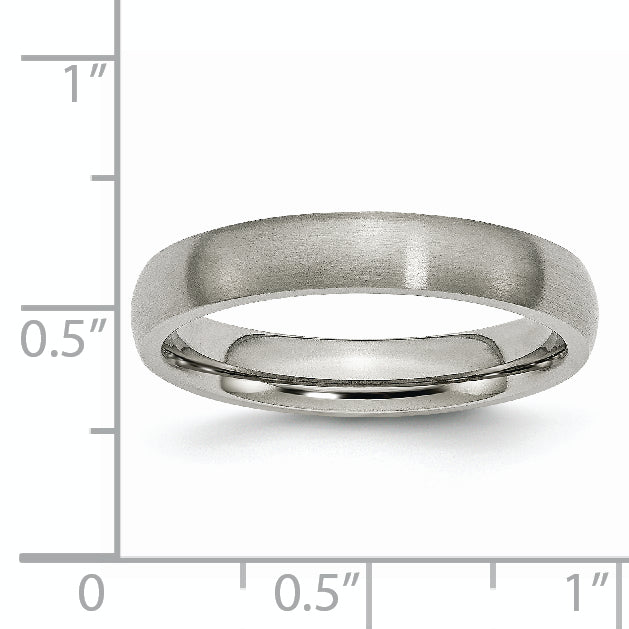 Titanium Brushed Unisex Wedding Band with Comfort Fit and Engravable