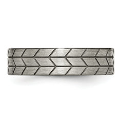 Titanium Brushed Unisex Wedding Band with Flat Tread Design