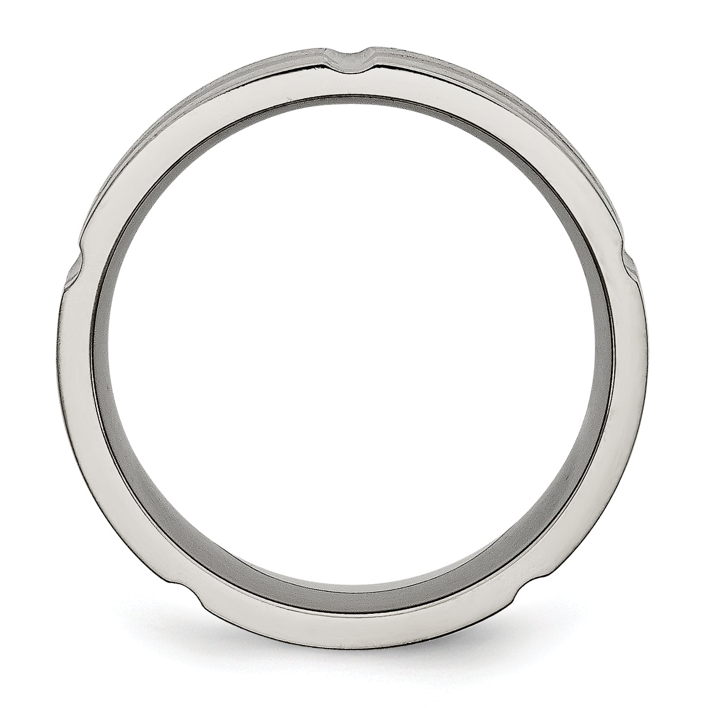 Titanium 8mm Unisex Wedding Band with Brushed & Polished Finish