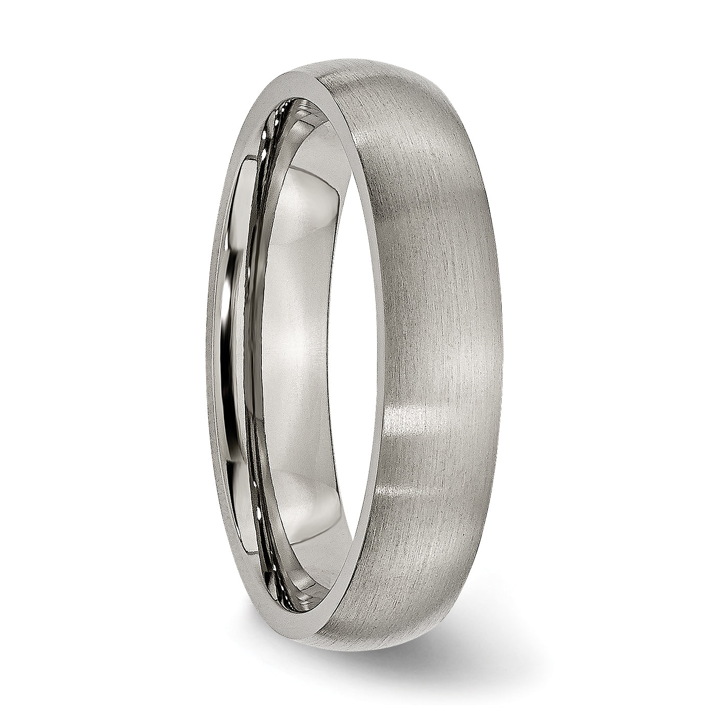 Titanium Brushed 5mm Half Round Band