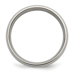 Titanium Polished with Sterling Silver Inlay 6mm Band