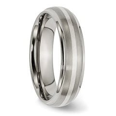 Sophia Jewelers Titanium Two-Tone Wedding Band with Sterling Inlay