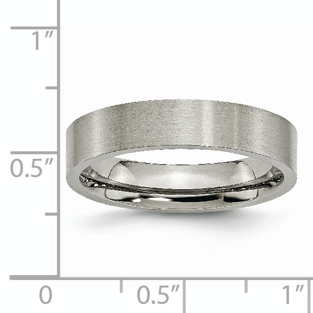 Titanium Flat 5mm Brushed Band