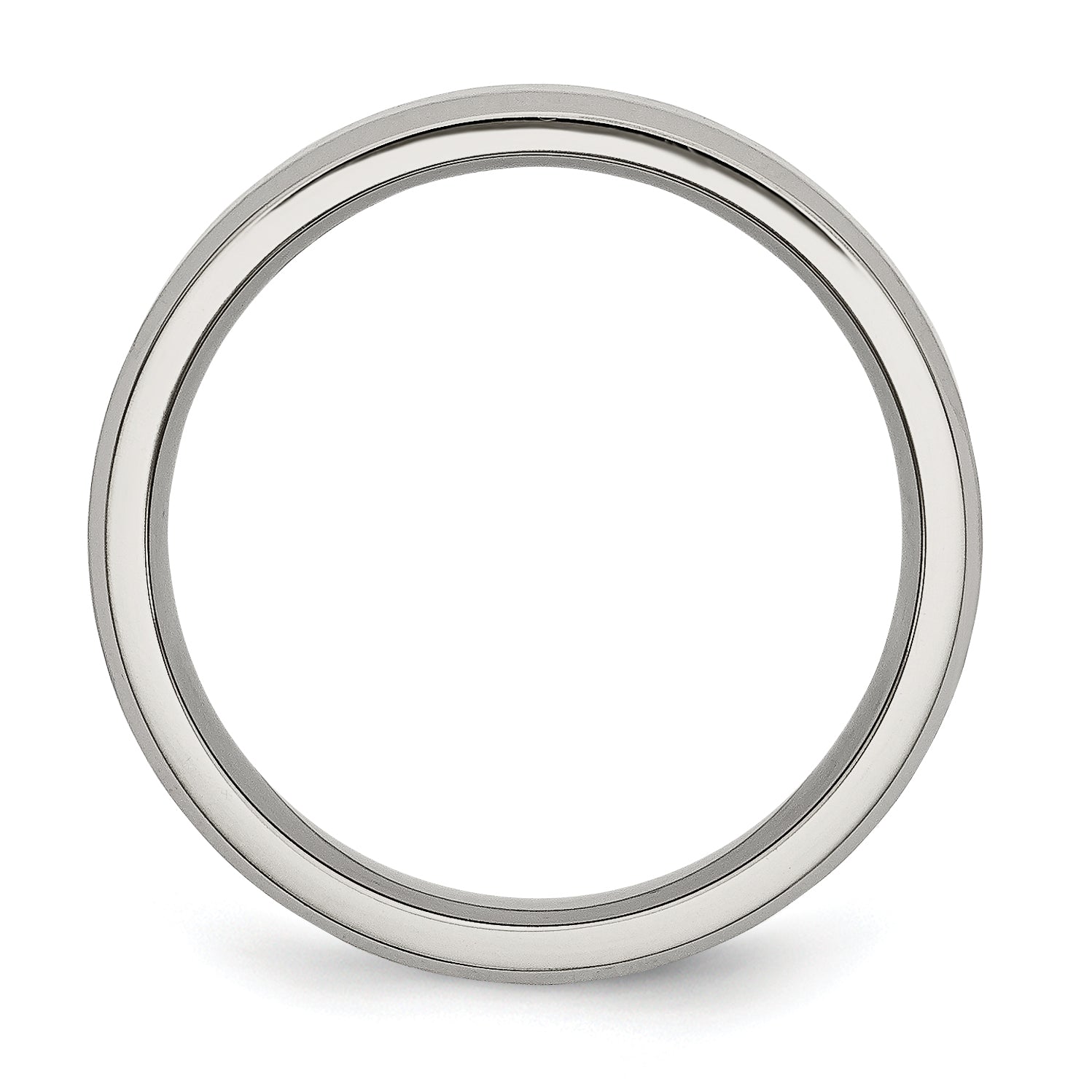 Titanium Brushed and Polished 6mm Beveled Edge Band