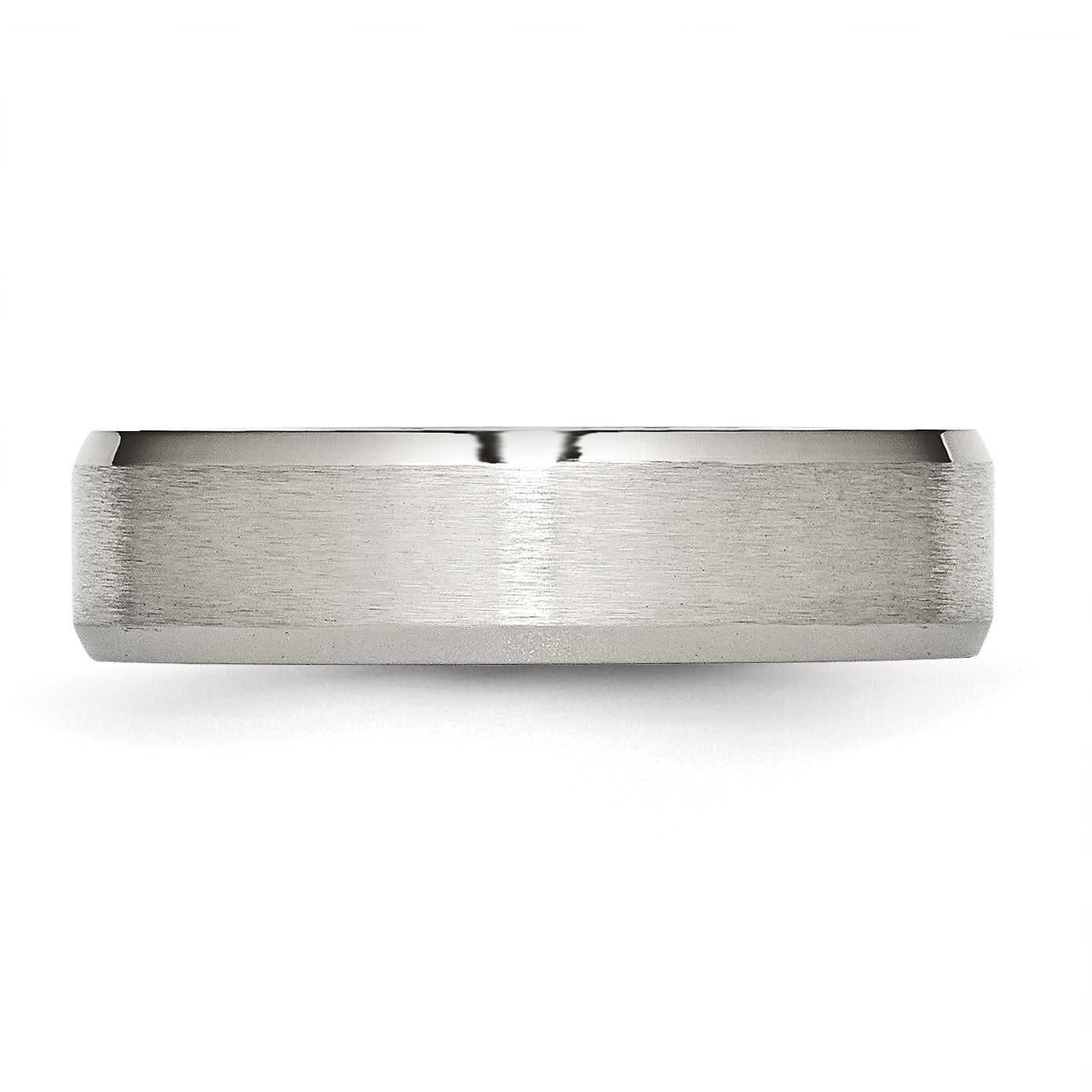 Titanium Brushed and Polished 6mm Beveled Edge Band