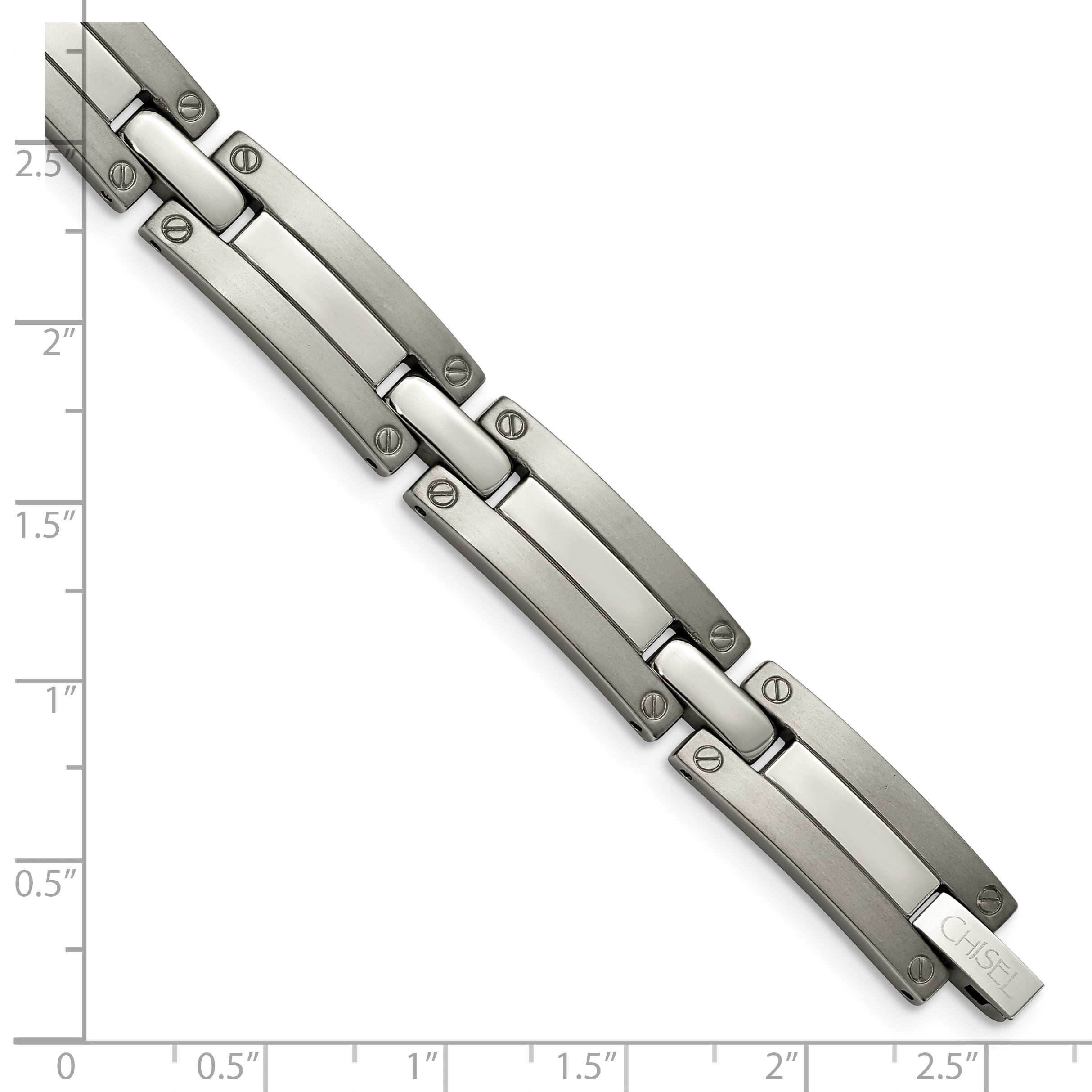 Chisel Titanium Brushed and Polished 8.5 inch Bracelet